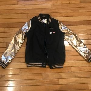 Rose Gold and Gray Varsity Jacket